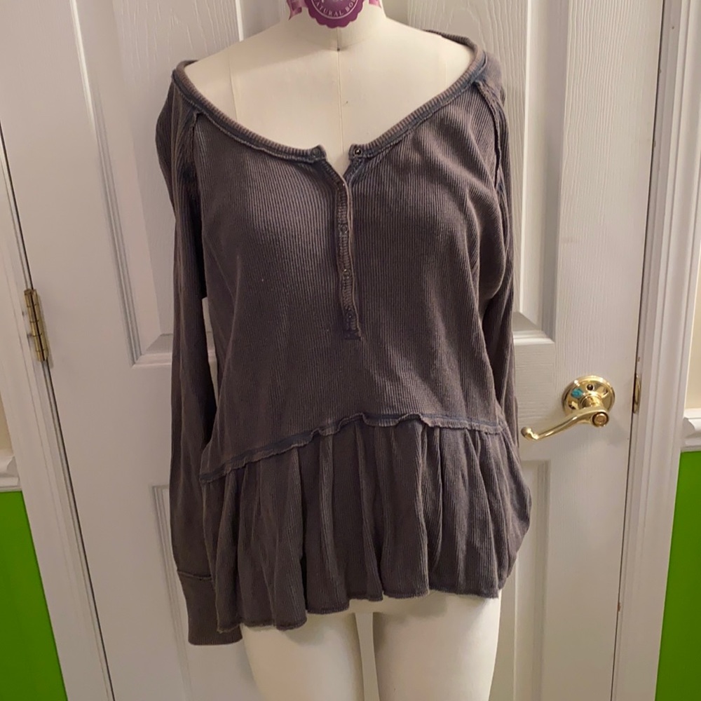 Free people Buttoned Thermal Top